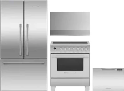 4 Piece Package Includes Refrigerator, Range, Hood And Dishwasher